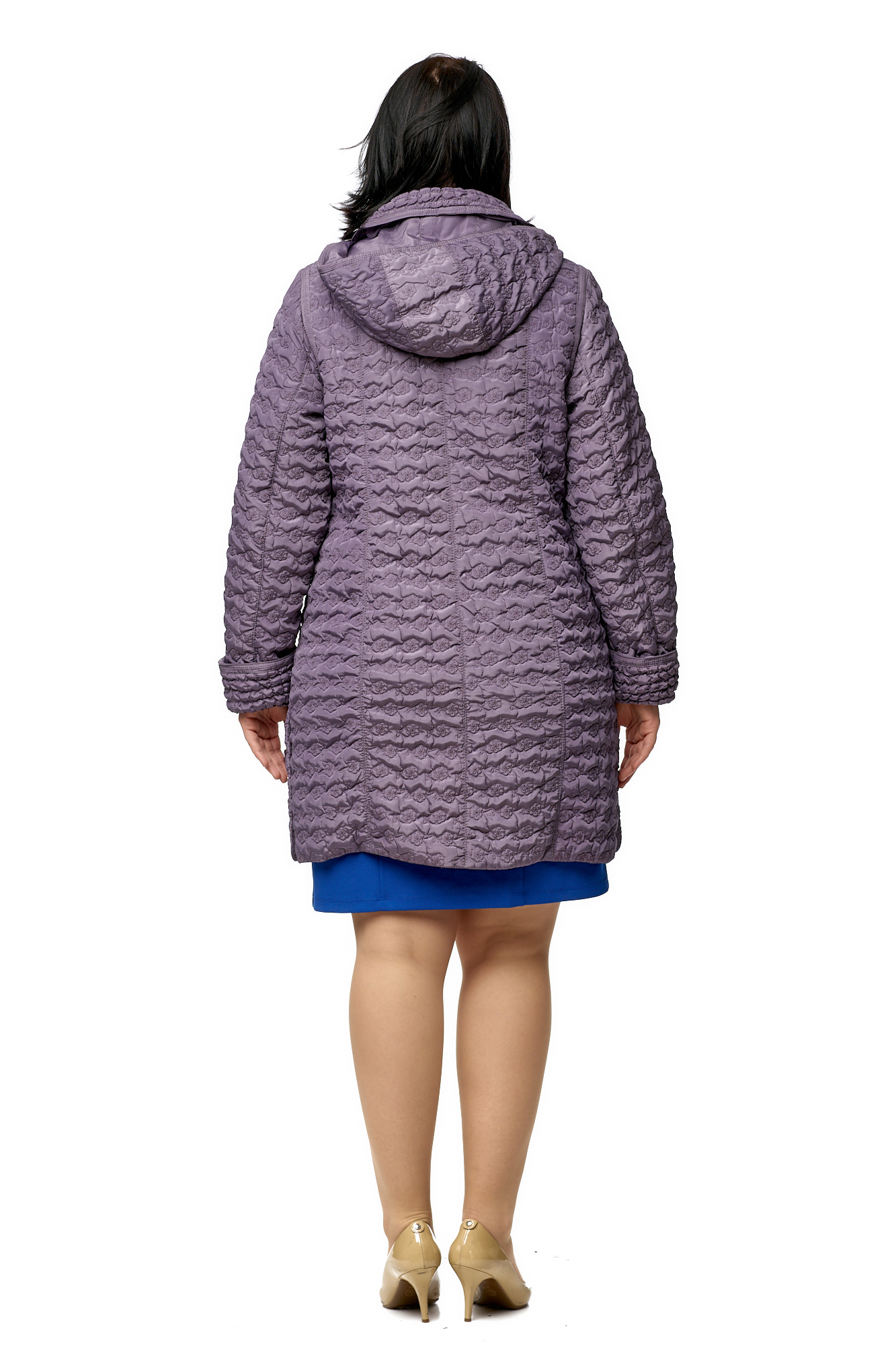 Женское пальто из текстиля с капюшоном 8010611-3
